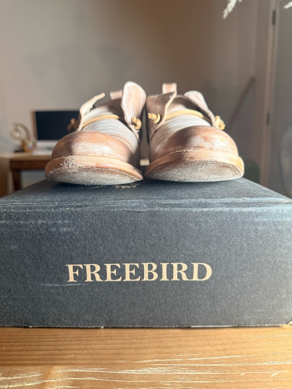 Freebird Brown Leather Flats - Mabel - Picture 9 of 17